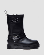 Anistone Hi Leather Biker Boots - Black - Mens