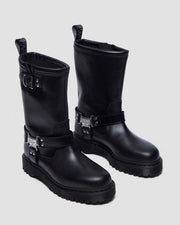 Anistone Hi Leather Biker Boots - Black - Mens