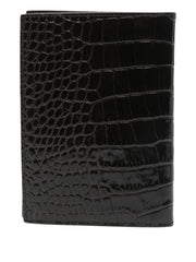 crocodile-effect leather wallet