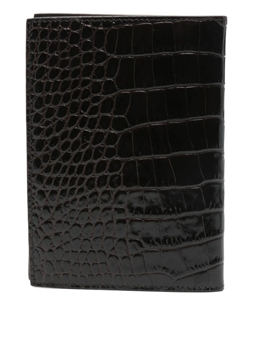 crocodile-effect leather wallet