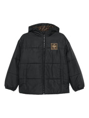 logo-patch hooded jacket
