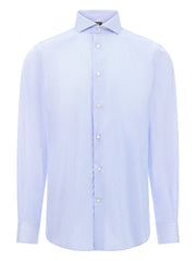 striped cutaway-collar shirt