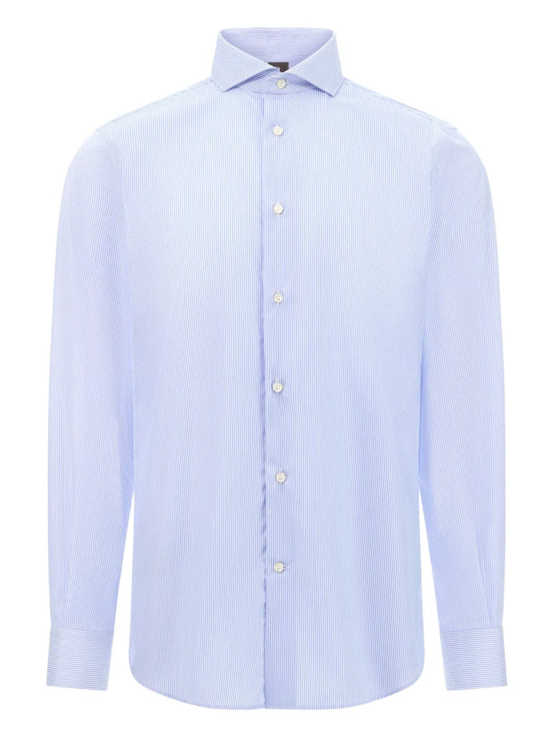 striped cutaway-collar shirt