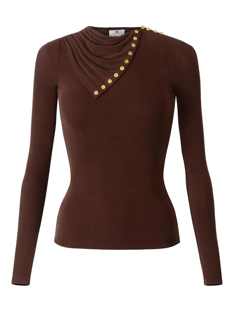 draped button cupro top