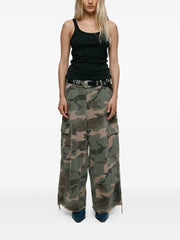 camouflage print trousers
