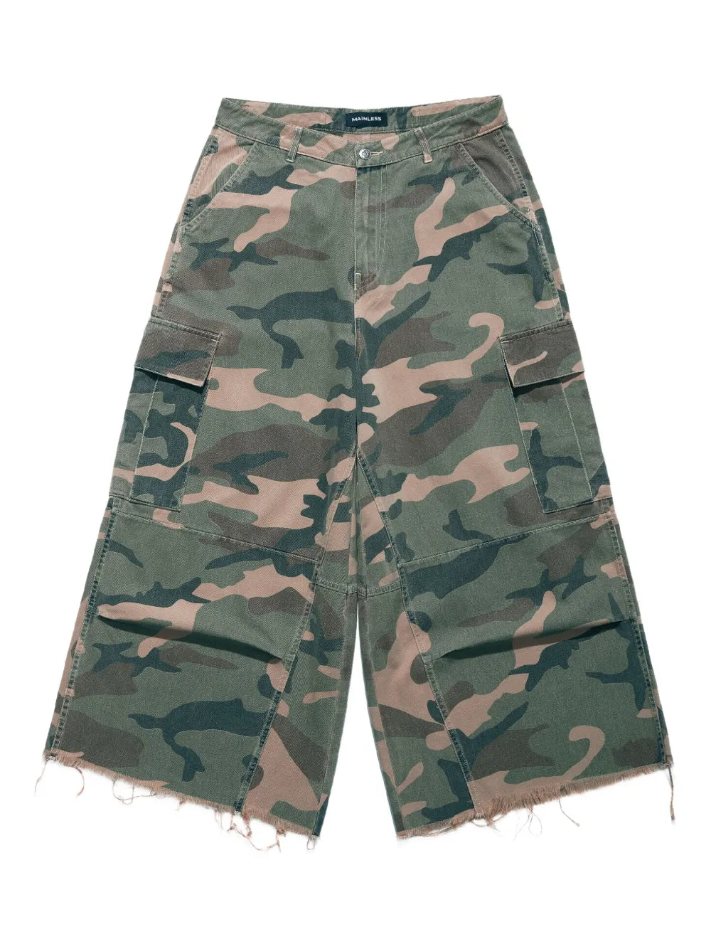 camouflage print trousers
