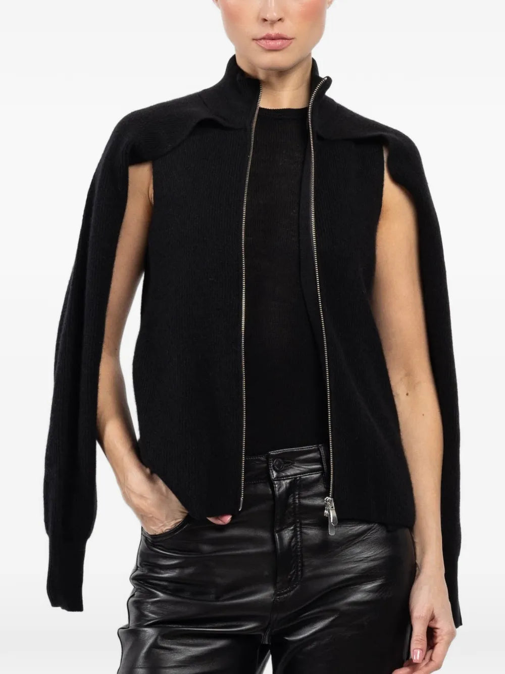 zip-up long-sleeve jacket