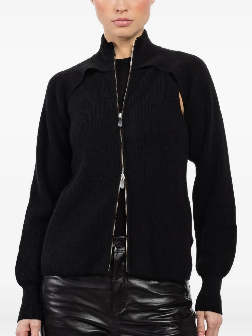 zip-up long-sleeve jacket
