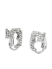 pavé logo clip-on earring