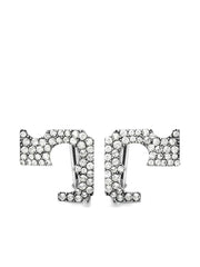 pavé logo clip-on earring