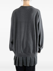 V-neck pleated dress