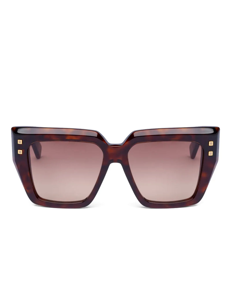 studded geometric-frame sunglasses