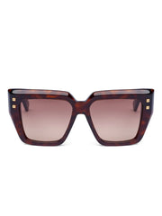 studded geometric-frame sunglasses
