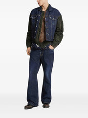 button zip jeans