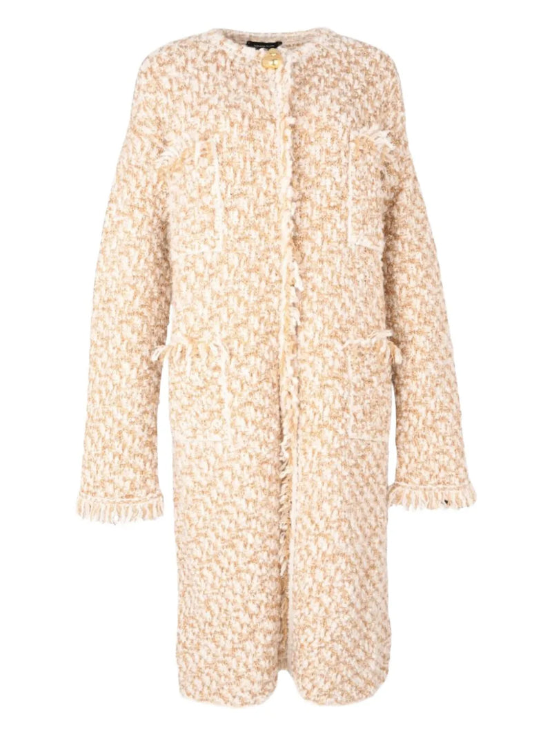 frayed-detailing coat