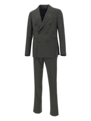 pinstriped double-breasted suit