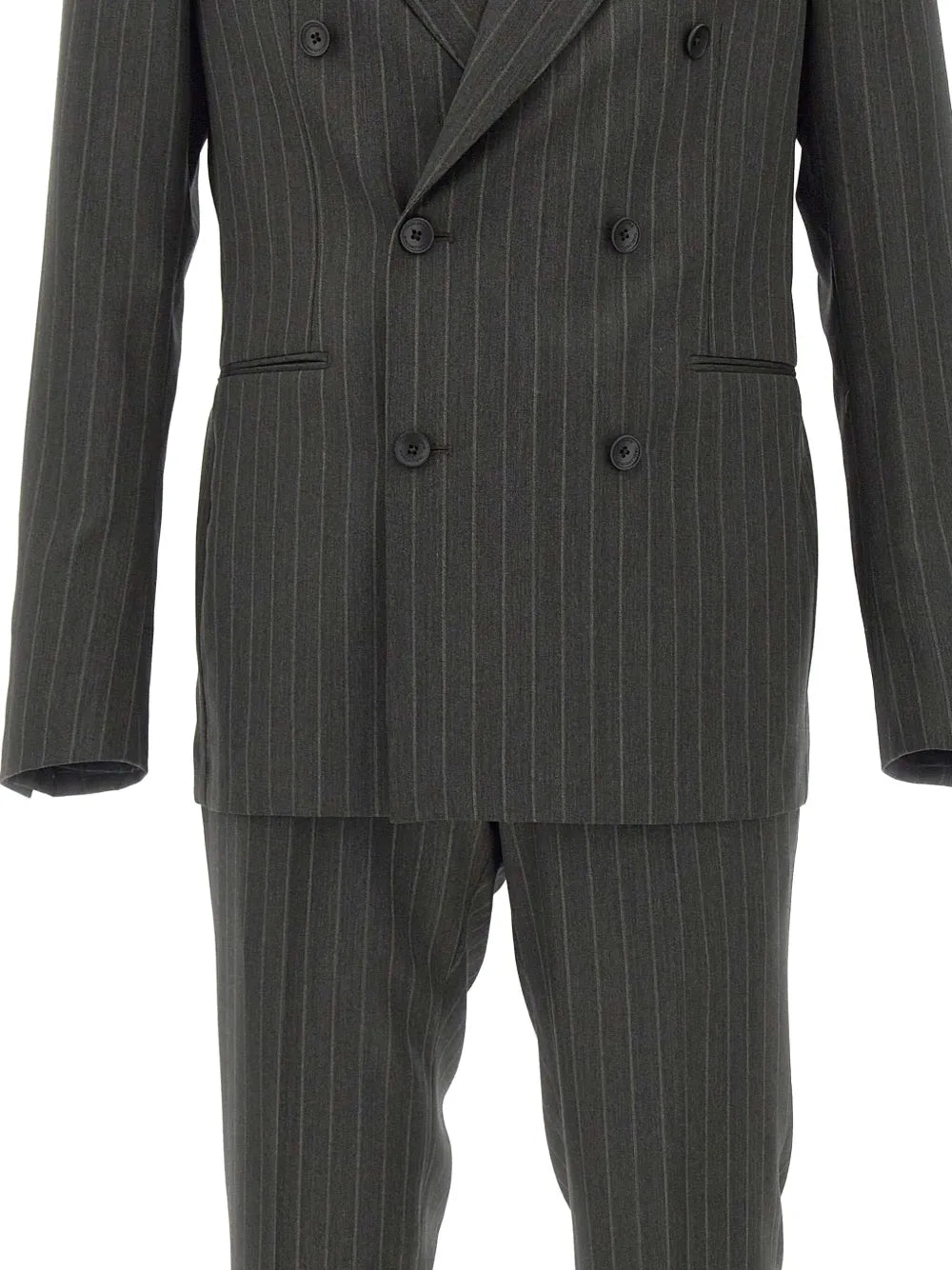 pinstriped double-breasted suit