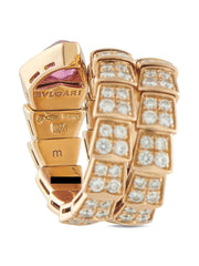 18K rose gold Serpenti diamond and tourmaline ring