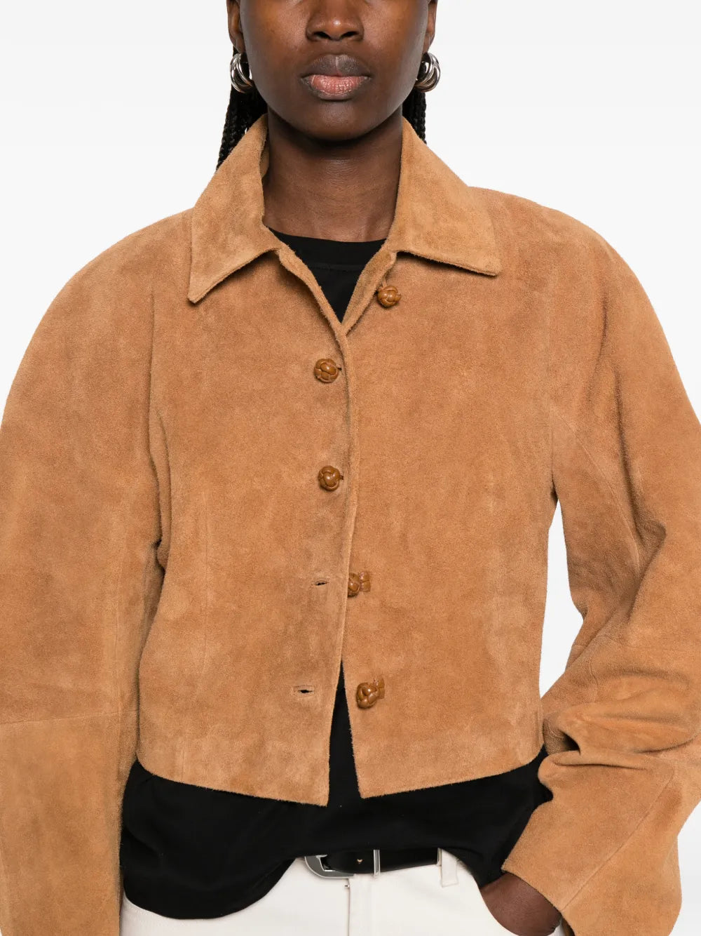 cropped suede jacket