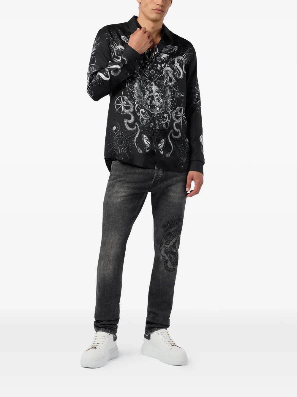 printed silk shirt