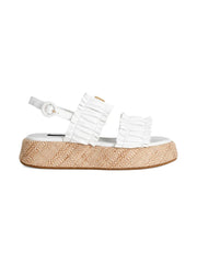 shirred-effect logo-plaque sandals