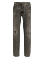 distressed-effect jeans