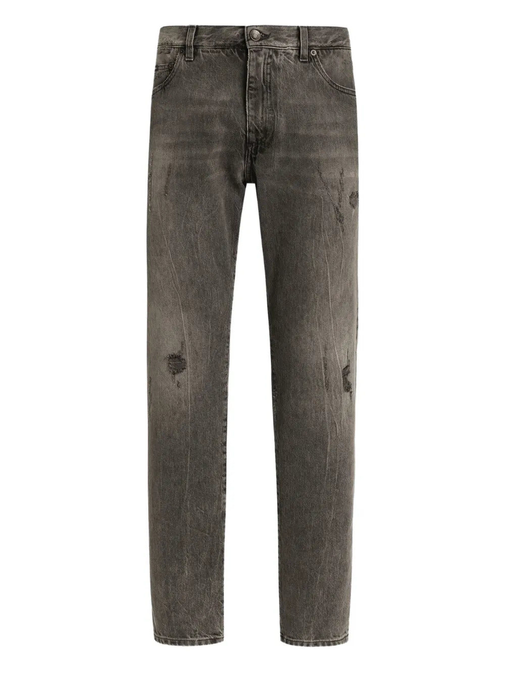 distressed-effect jeans