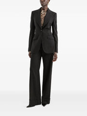 striped single-breasted jacket