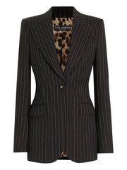 striped single-breasted jacket