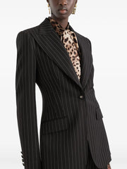 striped single-breasted jacket