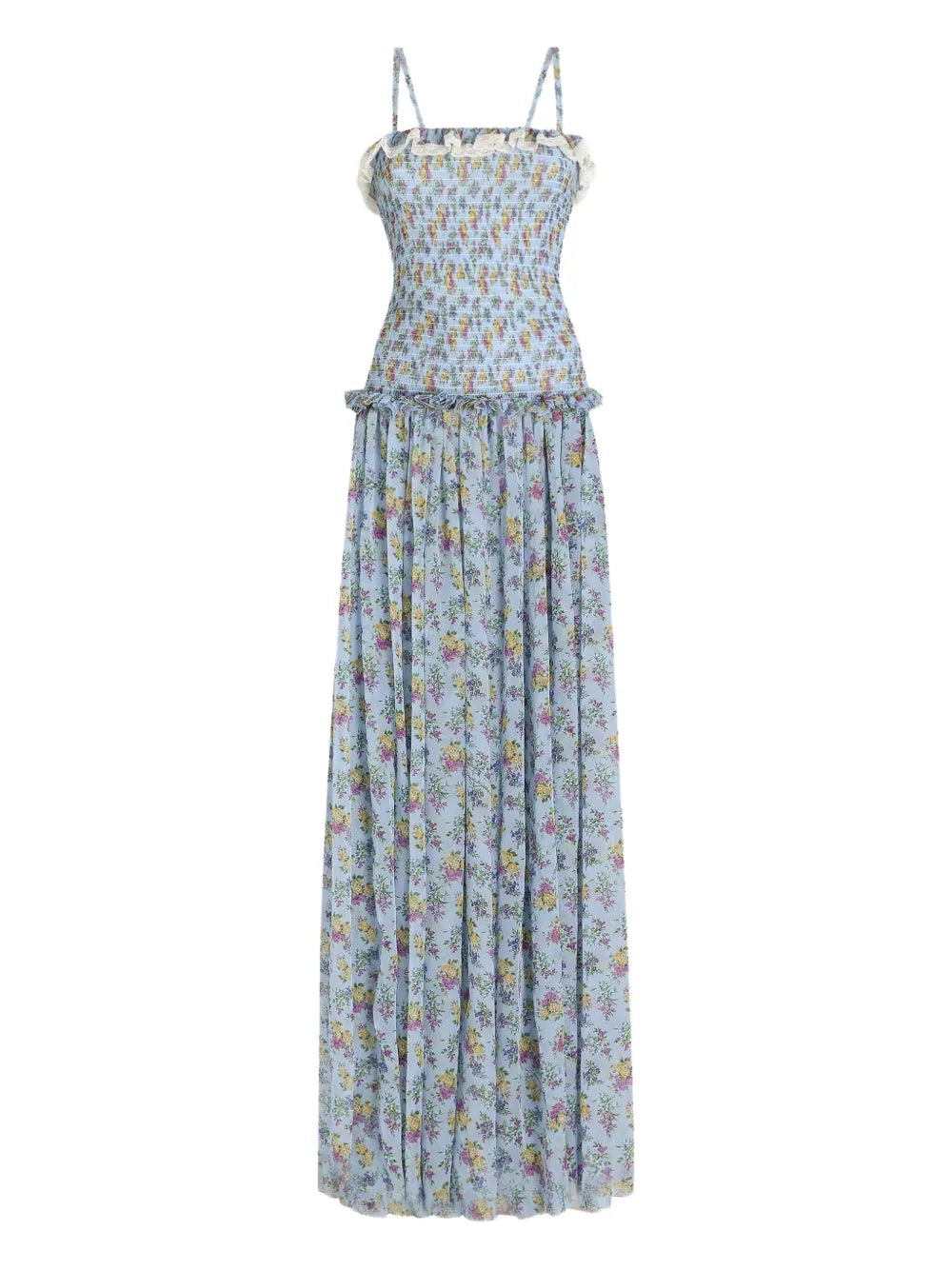 ruffled floral dress