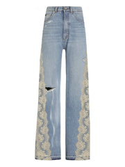 lace-panelled jeans