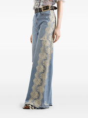 lace-panelled jeans