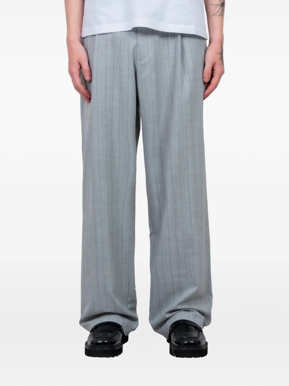Clip striped trousers