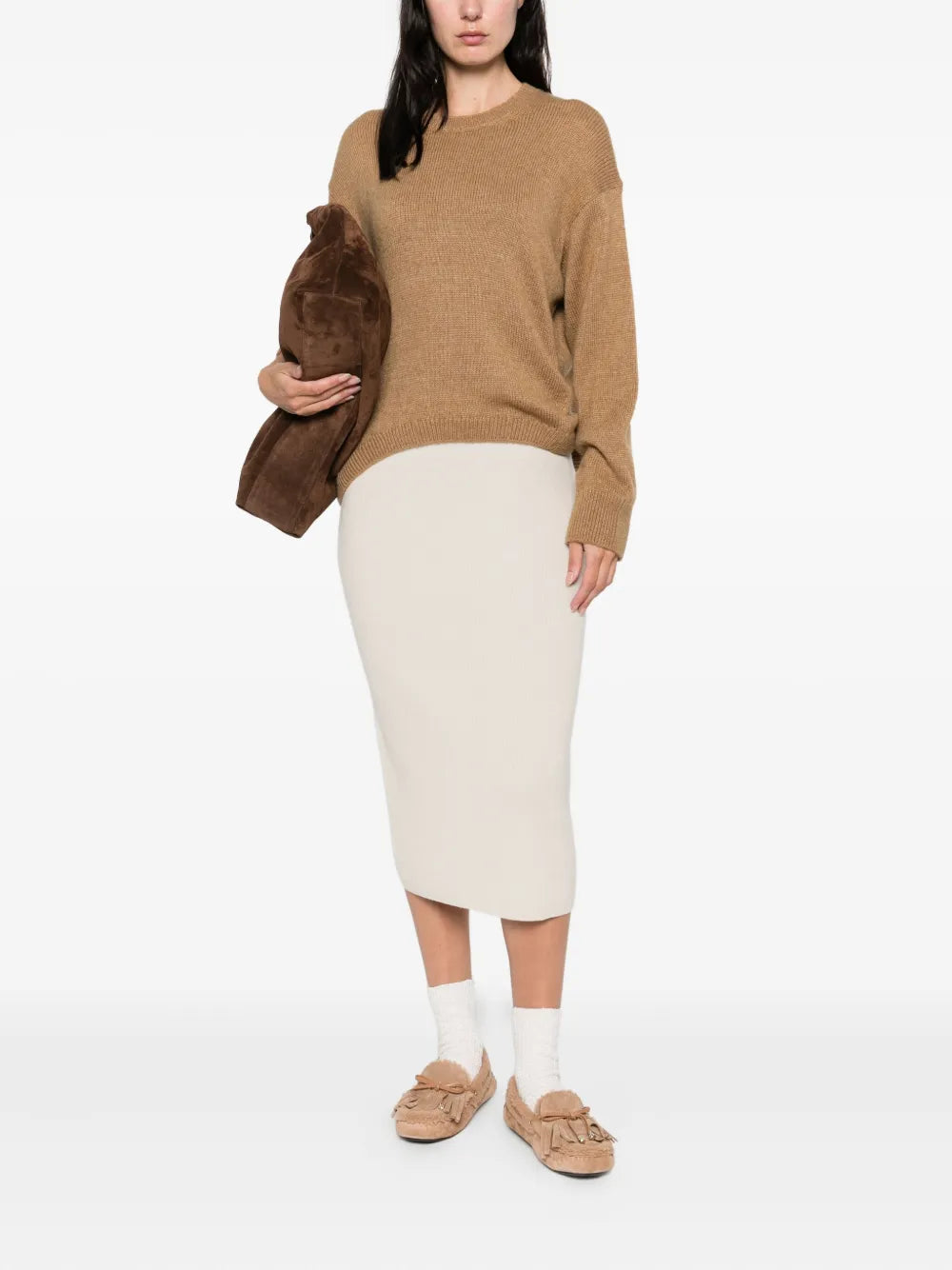 knitted midi skirt