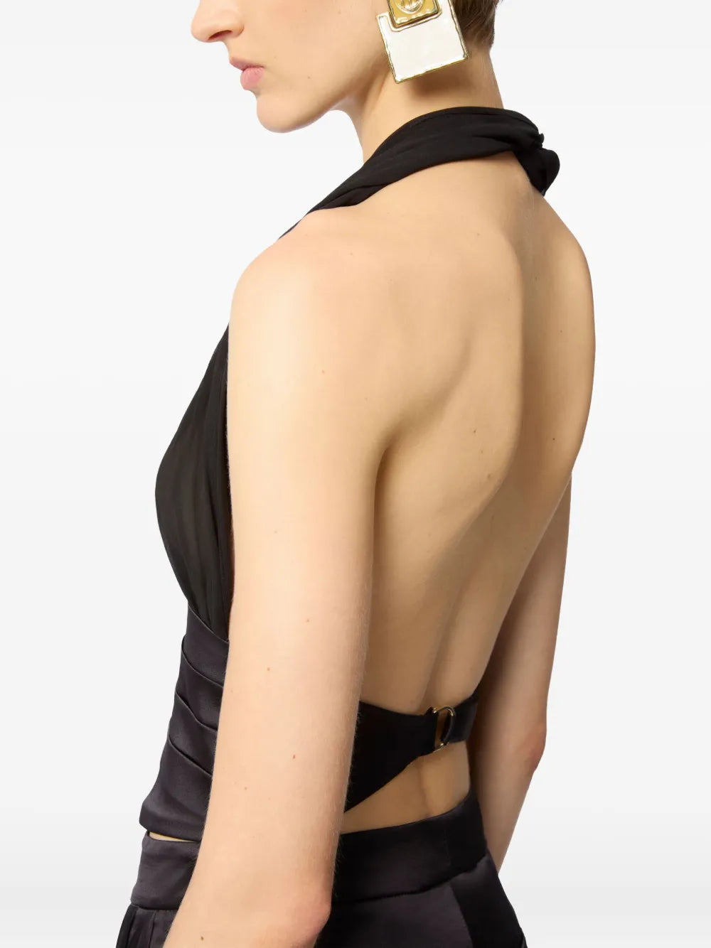 v-neck bow-detail silk blouse