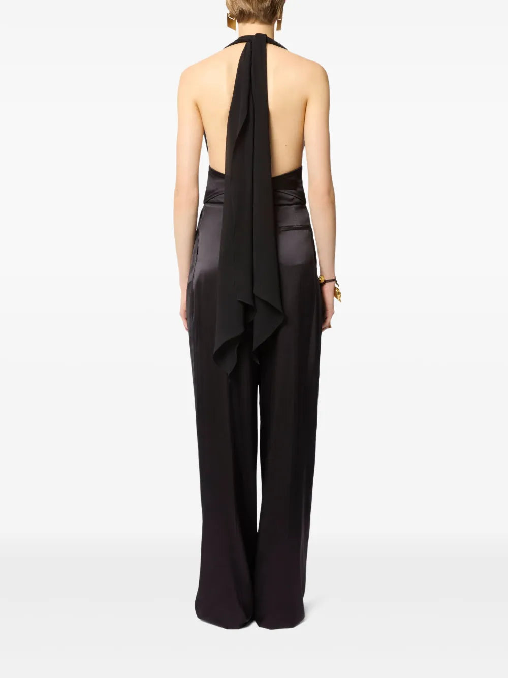 v-neck bow-detail silk blouse