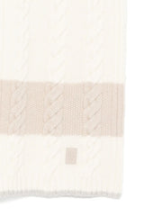 logo cable-knit scarf