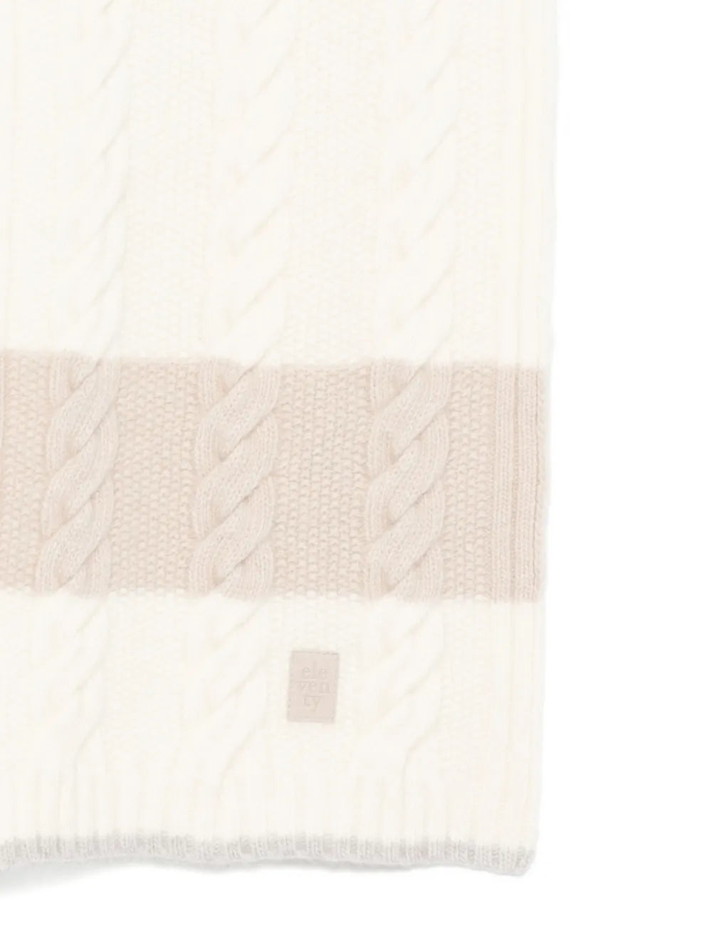 logo cable-knit scarf