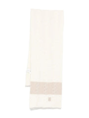 logo cable-knit scarf