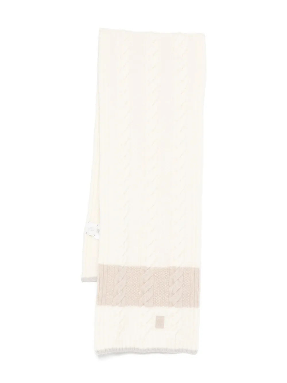 logo cable-knit scarf