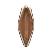 Coach Corner Zip Wristlet Pebbled Leather-Gold-Chalk