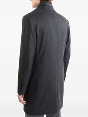 button zip wool coat