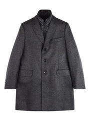 button zip wool coat