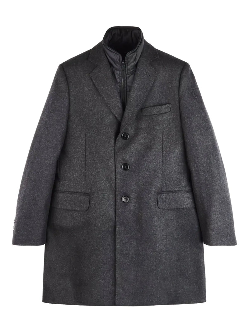 button zip wool coat