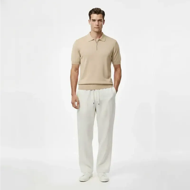 Legacy Classic Zip Polo - Oat