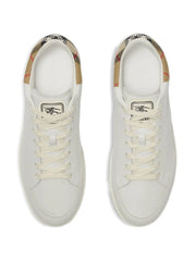 check leather sneakers