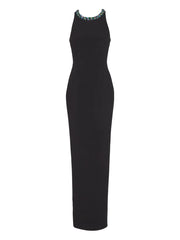 jewel-embellished velvet dress
