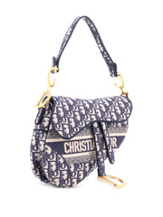 Saddle Handbag Logo Embroidered Oblique Canvas Medium shoulder bag