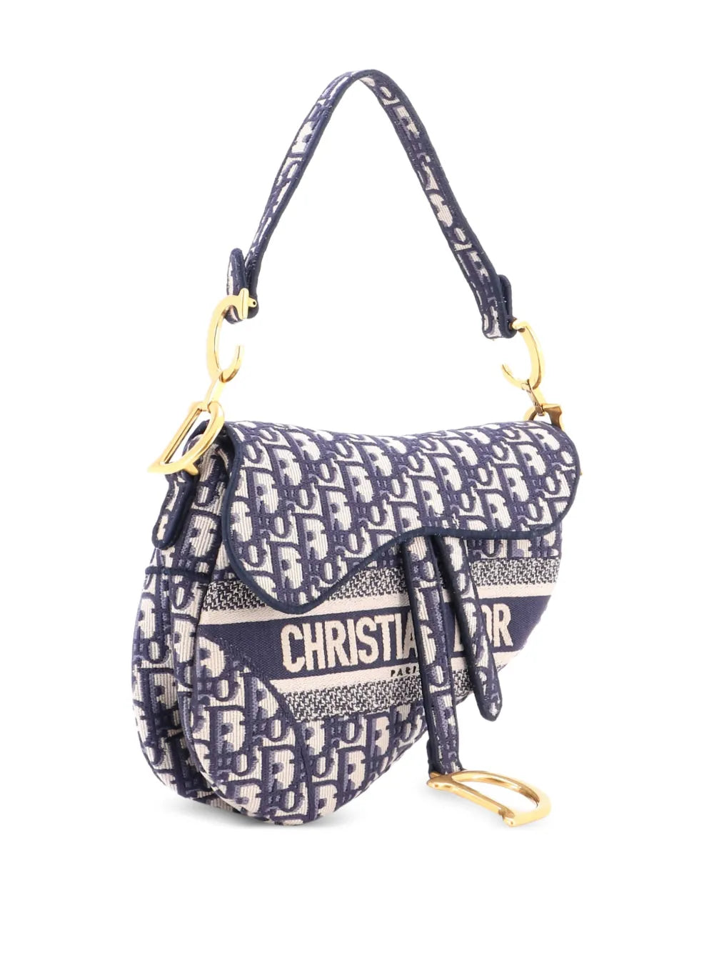 Saddle Handbag Logo Embroidered Oblique Canvas Medium shoulder bag